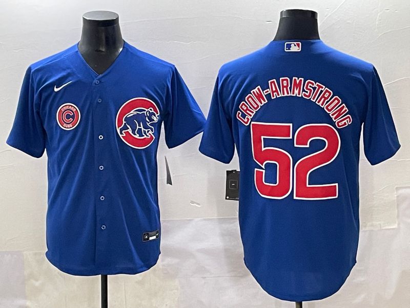 Men 2025 Chicago Cubs #52 Crow-Armstrong Blue Game Nike MLB Jersey style 7